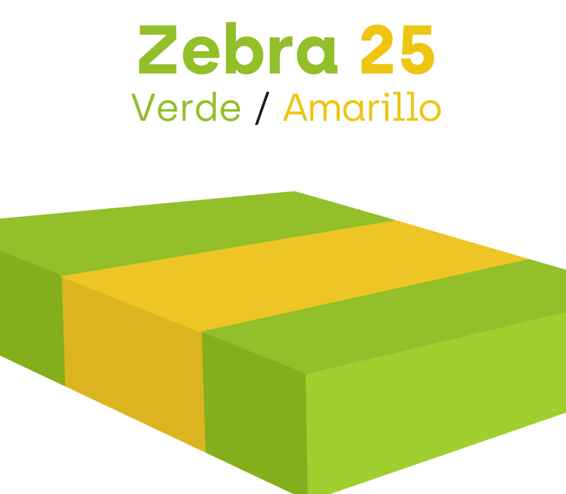 Plancha de Espuma Zebra Verde Amarillo 2mX1m Densidad 25kg/m3